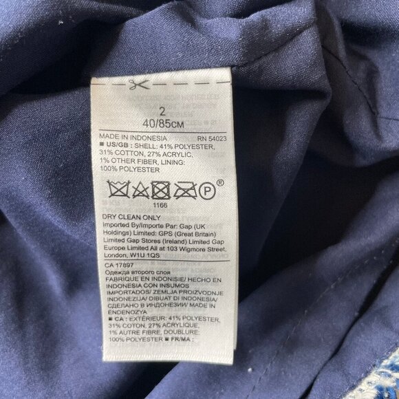 Banana Republic Women's Blue Tweed Fringe Hem Mini Skirt With Pockets Sz 2 - Picture 7 of 7
